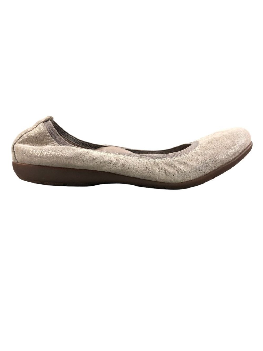 Abeo Women's Size 8N Tia BIO System Gold Leather Closed Toe Casual Ballet Flats